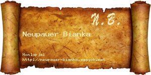 Neupauer Bianka névjegykártya